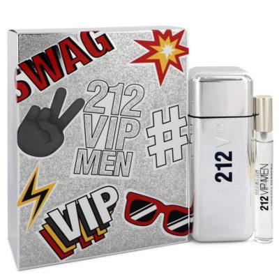 212 Vip by Carolina Herrera Gift Set -- 3.4 oz Eau De Toilette Spray + .34 oz Mini EDT Spray