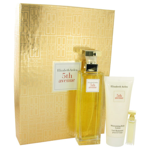 5TH AVENUE by Elizabeth Arden Gift Set -- 4.2 oz Eau De Parfum Spray + .12 oz Mini + 3.3 oz Body Lotion