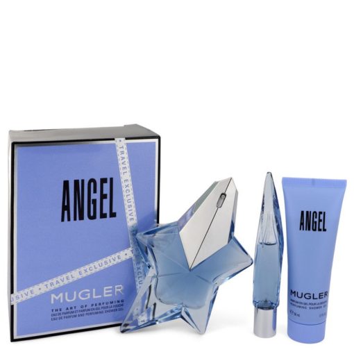 ANGEL by Thierry Mugler Gift Set -- 1.7 oz Eau De Parfum Spray Refillable + 0.3 oz Mini EDP Purse Spray + 1.7 oz Shower Gel