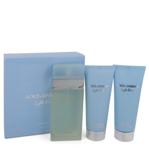 Light Blue by Dolce & Gabbana Gift Set -- 3.3 oz Eau De Toilette Spray + 3.3 oz Body Cream + 3.3 oz Shower Gel