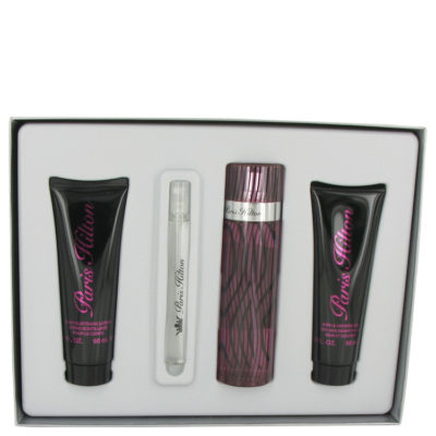 Paris Hilton by Paris Hilton Gift Set -- 3.4 oz Eau De Parfum Spray + 3 oz Body Lotion + 3 oz Shower Gel + .34 oz  Mini EDP Spray