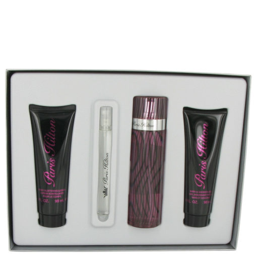 Paris Hilton by Paris Hilton Gift Set -- 3.4 oz Eau De Parfum Spray + 3 oz Body Lotion + 3 oz Shower Gel + .34 oz  Mini EDP Spray