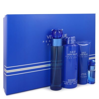 Perry Ellis 360 Very Blue by Perry Ellis Gift Set -- 3.4 oz Eau De Toilette Spray + .25 oz Mini EDT Spray + 3 oz Shower Gel + 6.8 oz Body Spray