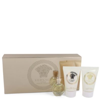 Versace Eros by Versace Gift Set -- The Best of Versace Men's and Women's Miniatures Collection Includes Versace Eros