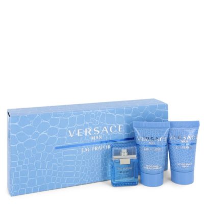 Versace Man by Versace Gift Set -- .17 oz Mini EDT (Eau De Fraiche) + 0.8 Shower Gel + 0.8 oz After Shave Balm