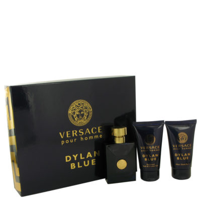 Versace Pour Homme Dylan Blue by Versace Gift Set -- 1.7 oz Eau De Toilette Spray + 1.7 oz After Shave Balm + 1.7 oz Shower Gel