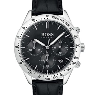 Boss Hugo Boss Men's Chronograph Oxygen Black Leather Strap Watch 42mm