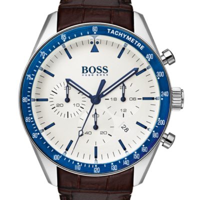 Men's Boss Trophy Chronograph Leather Strap Watch