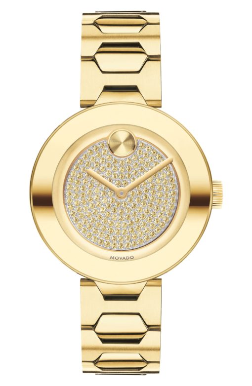 Movado Bold Pavé T-Bar Bracelet Watch