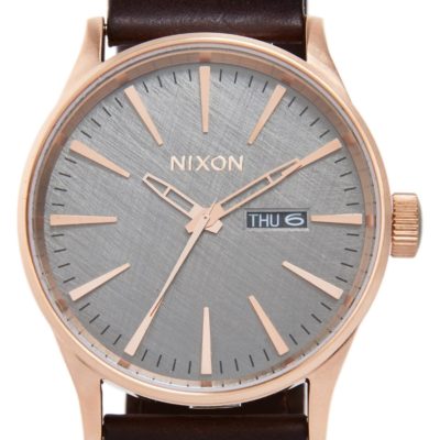 Nixon The Sentry Leather Strap Watch