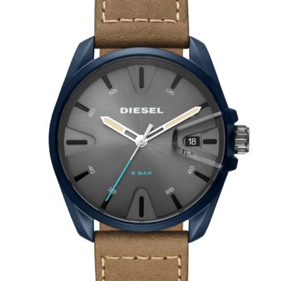 Diesel Men's MS9 Brown Leather Strap Watch 44mm