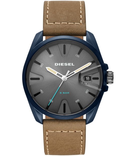 Diesel Men's MS9 Brown Leather Strap Watch 44mm