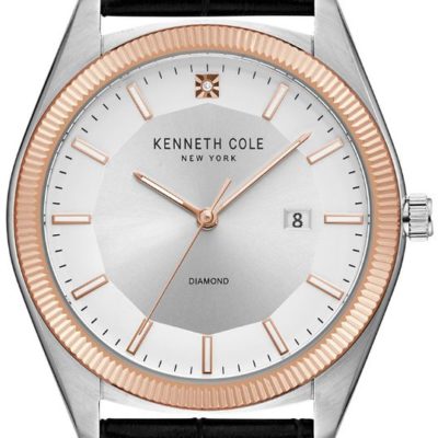 Men's Kenneth Cole New York Two tone Rose gold Diamond Dial Watch 41mm