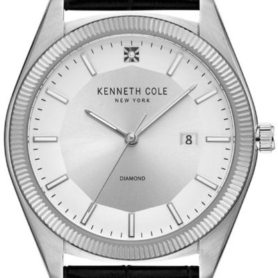 Men's Kenneth Cole New York Silver Diamond Dial Watch 41mm