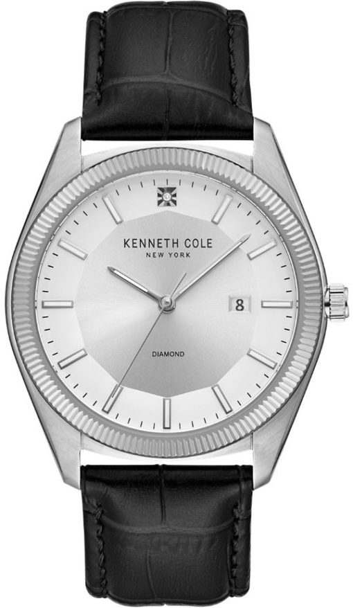 Men's Kenneth Cole New York Silver Diamond Dial Watch 41mm